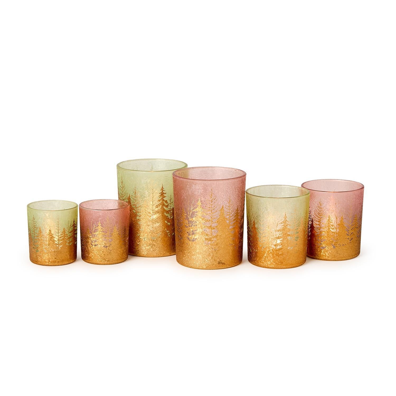 Two's Company Golden Forest Tealight Candleholders- Set of 3 Assorted Colors-TWO'S COMPANY-Little Giant Kidz