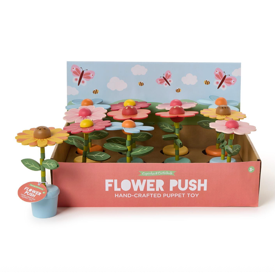 Two's Company Hand-Crafted Flower Push Puppet-TWO'S COMPANY-Little Giant Kidz