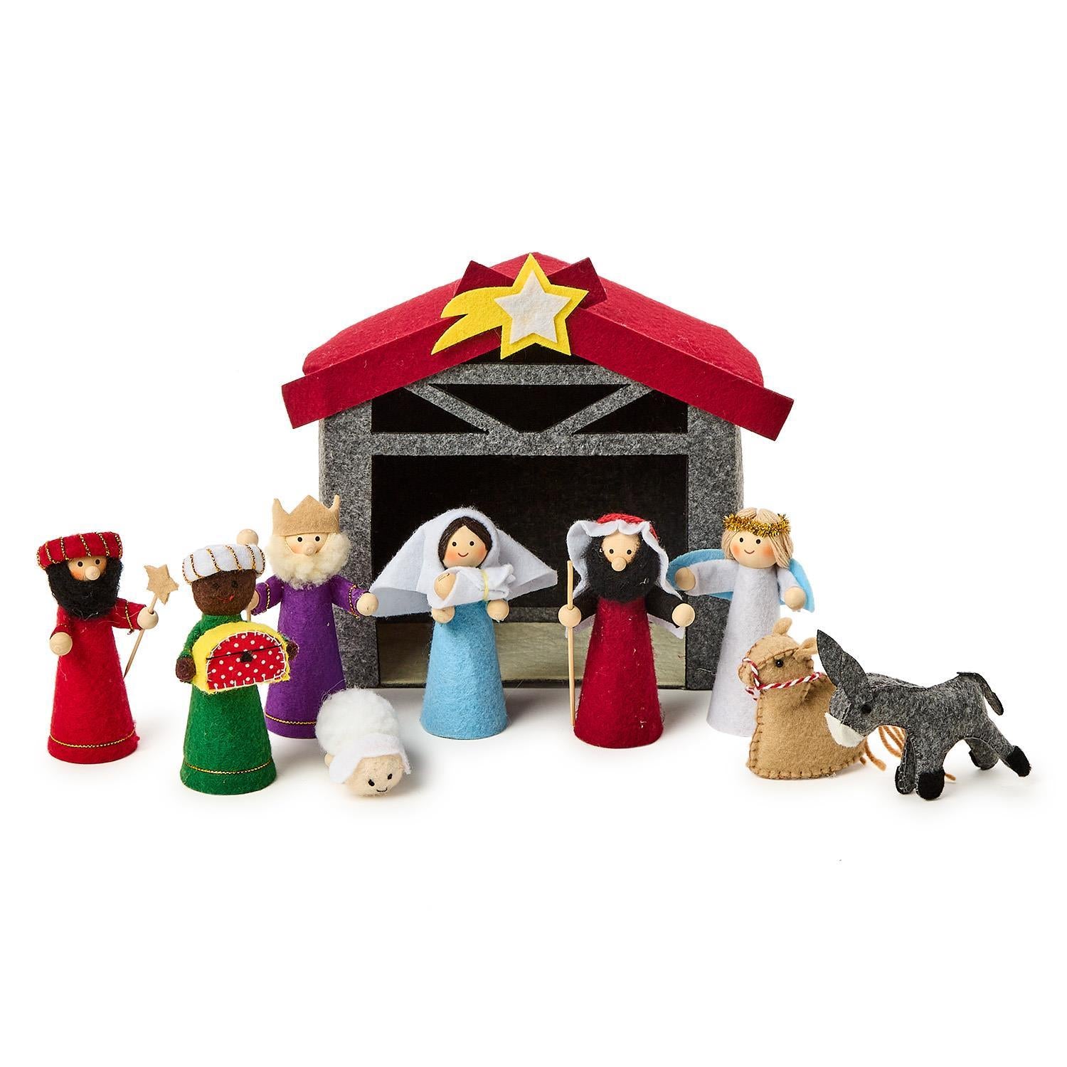 Two's Company Hand Painted Felt Nativity Set in Gift Box-TWO'S COMPANY-Little Giant Kidz