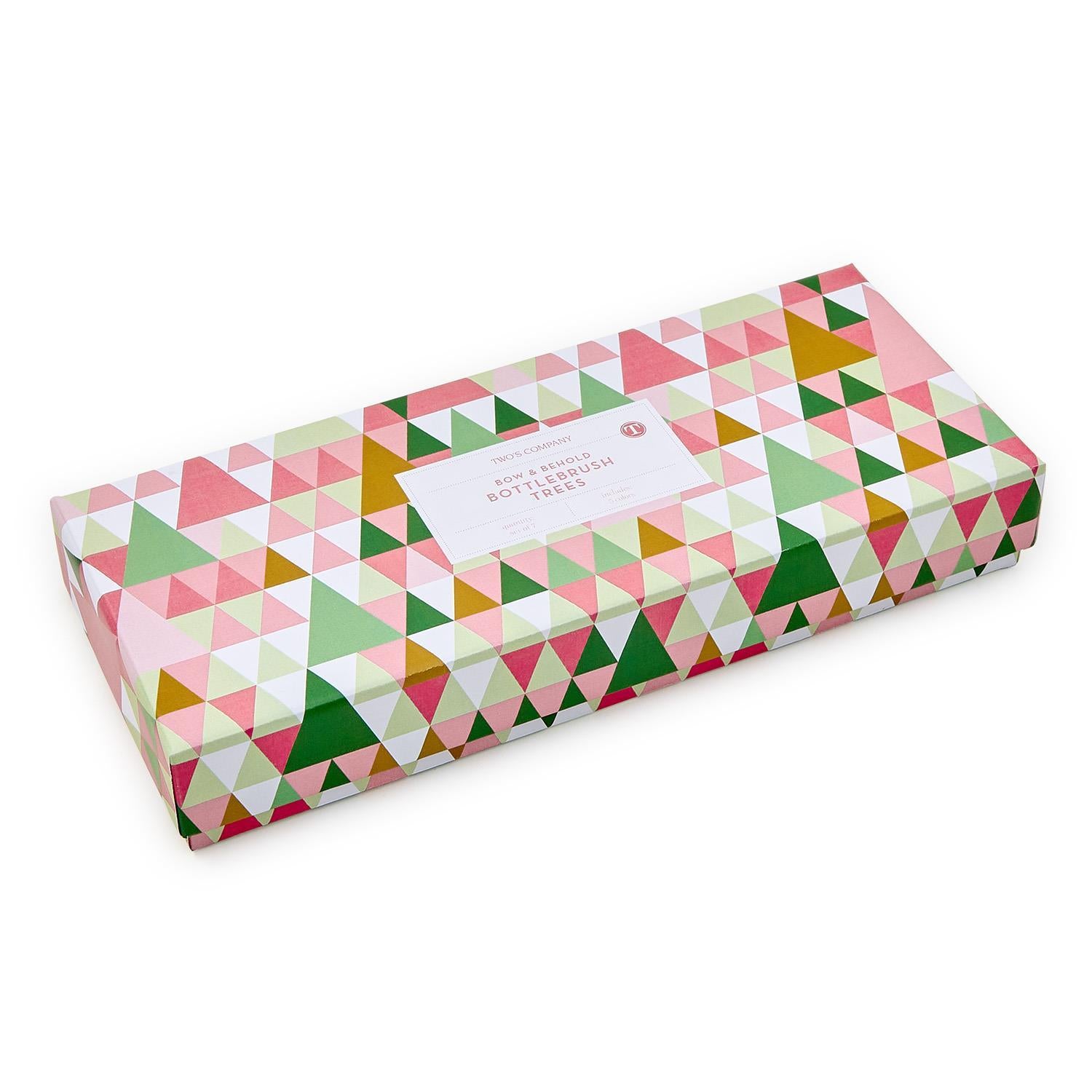 Two's Company Holiday Bottlebrush Trees with Bows in Gift Box-5 colors-TWO'S COMPANY-Little Giant Kidz