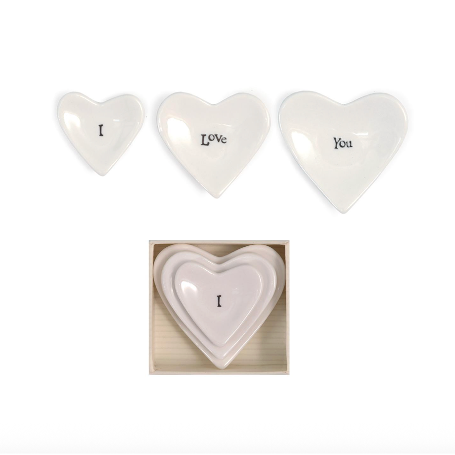 Two's Company "I Love You" Set of 3 Stackable Hearts Designed by East of India-TWO'S COMPANY-Little Giant Kidz