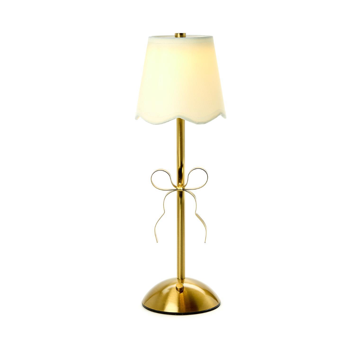 Two's Company LED Portable Cordless Gold Bow Table Lamp-TWO'S COMPANY-Little Giant Kidz