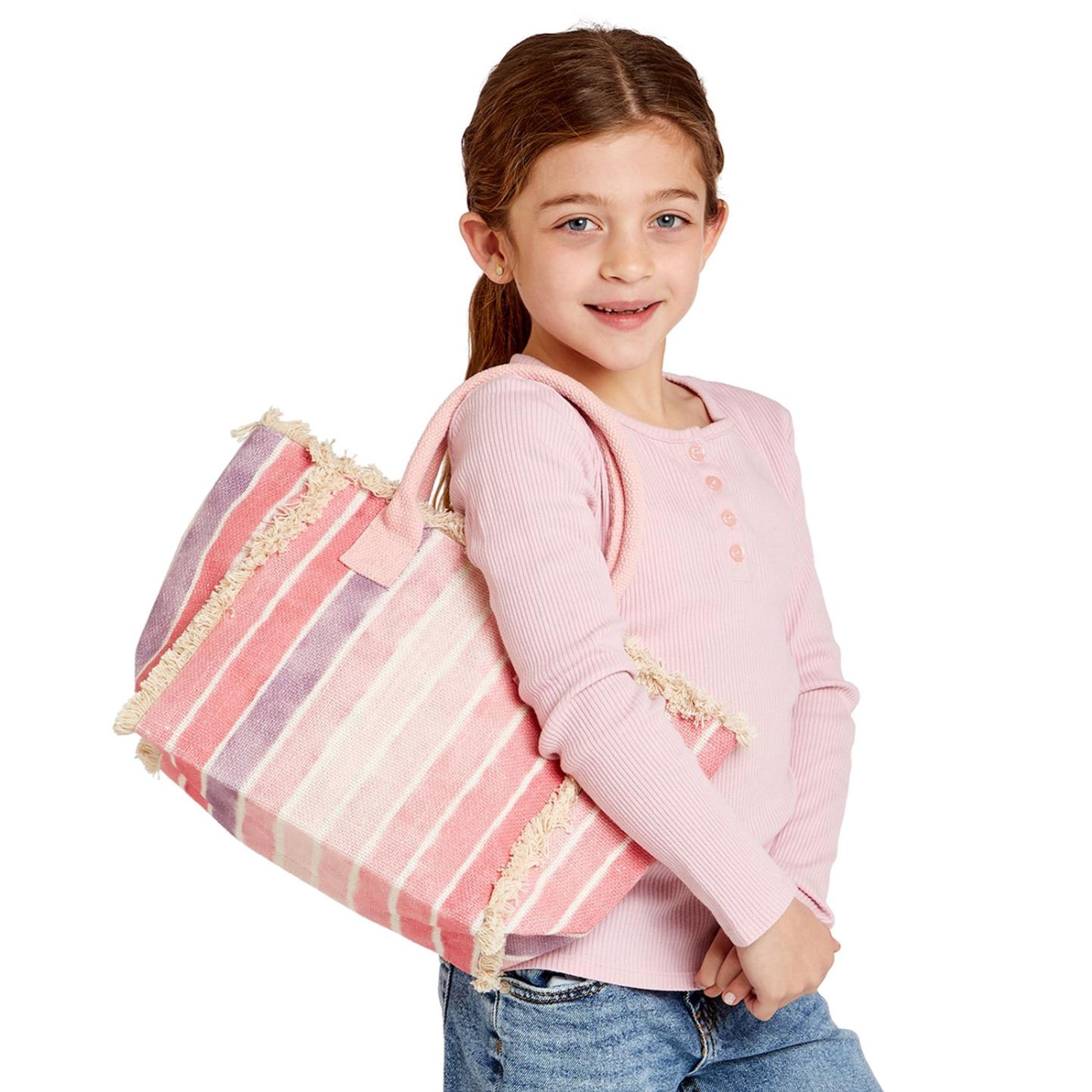 Two's Company Ombre Striped Tote Bag-TWO'S COMPANY-Little Giant Kidz