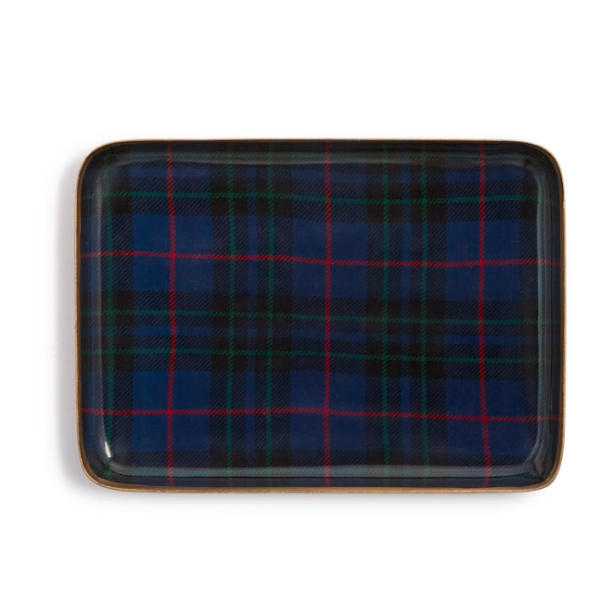 Two's Company Tartan Decorative Metal Tray-TWO'S COMPANY-Little Giant Kidz