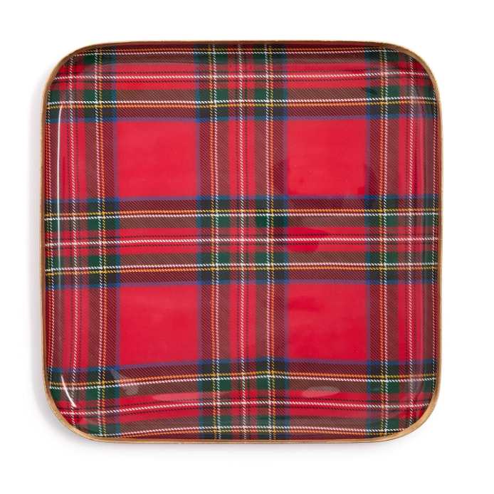 Two's Company Tartan Decorative Metal Tray-TWO'S COMPANY-Little Giant Kidz
