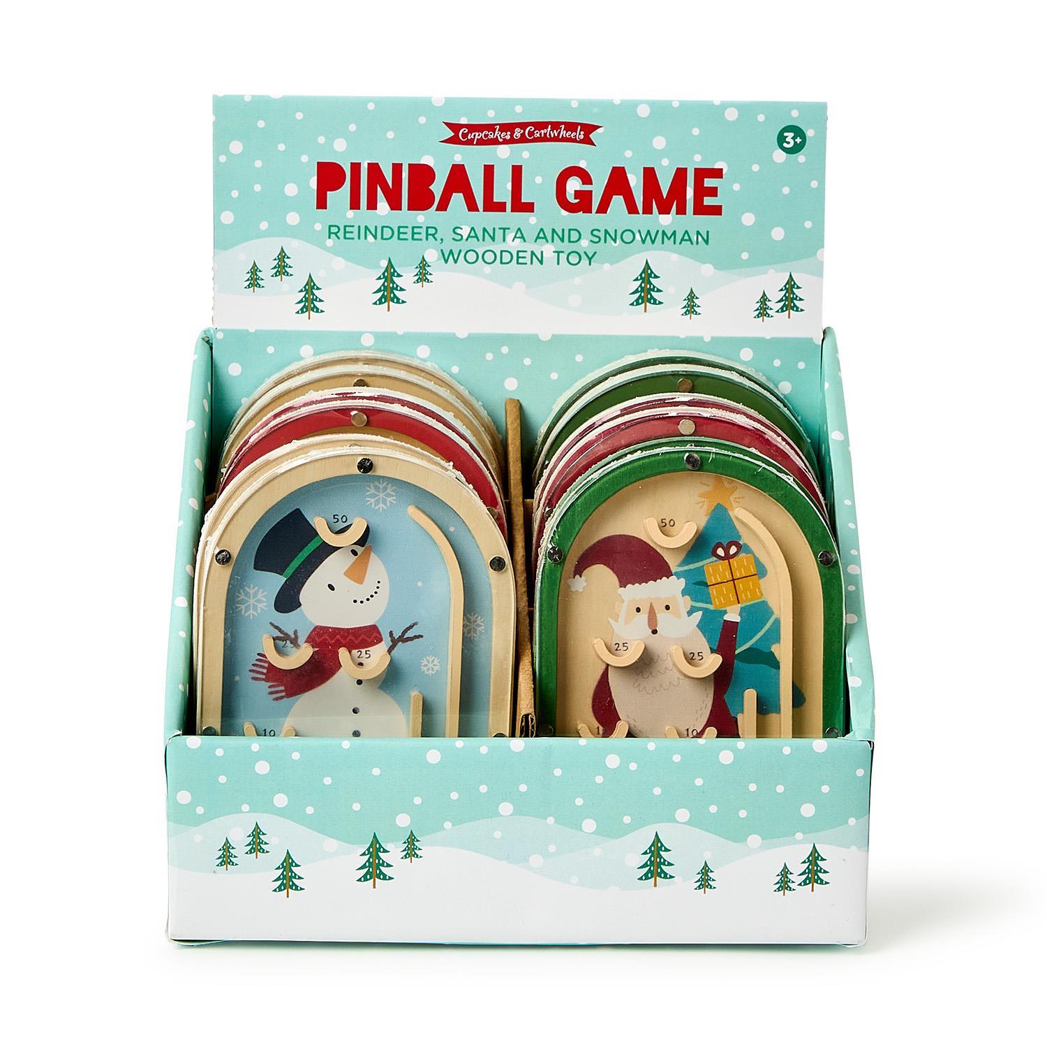 Two's Company Wooden Pinball Game- Assorted Christmas Styles-TWO'S COMPANY-Little Giant Kidz