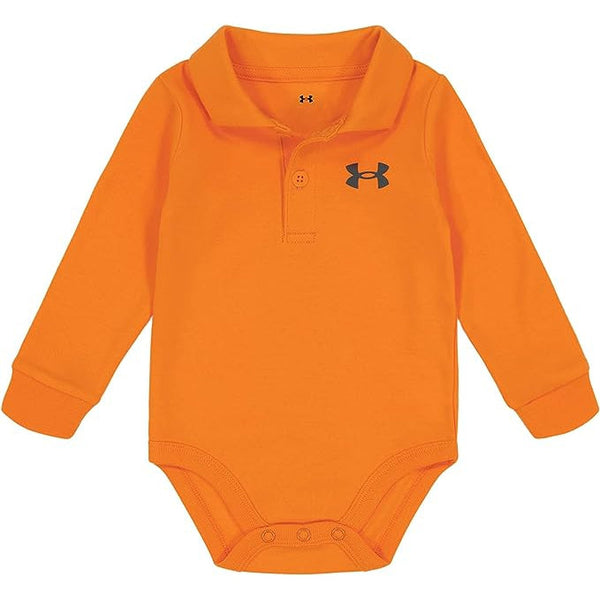 Under Armour Baby Boys' Long Sleeve Polo Bodysuit - Frosted Orange-UNDER ARMOUR-Little Giant Kidz