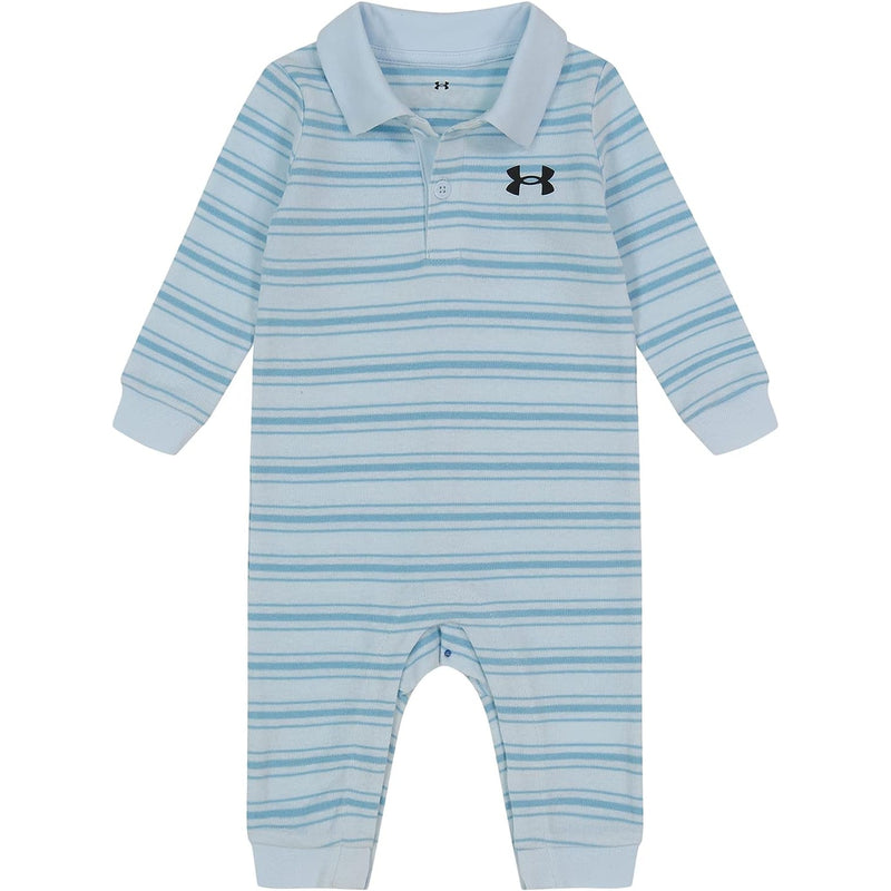 Under Armour Baby Boys' UA Stripe Polo Coverall - Halogen Blue-UNDER ARMOUR-Little Giant Kidz