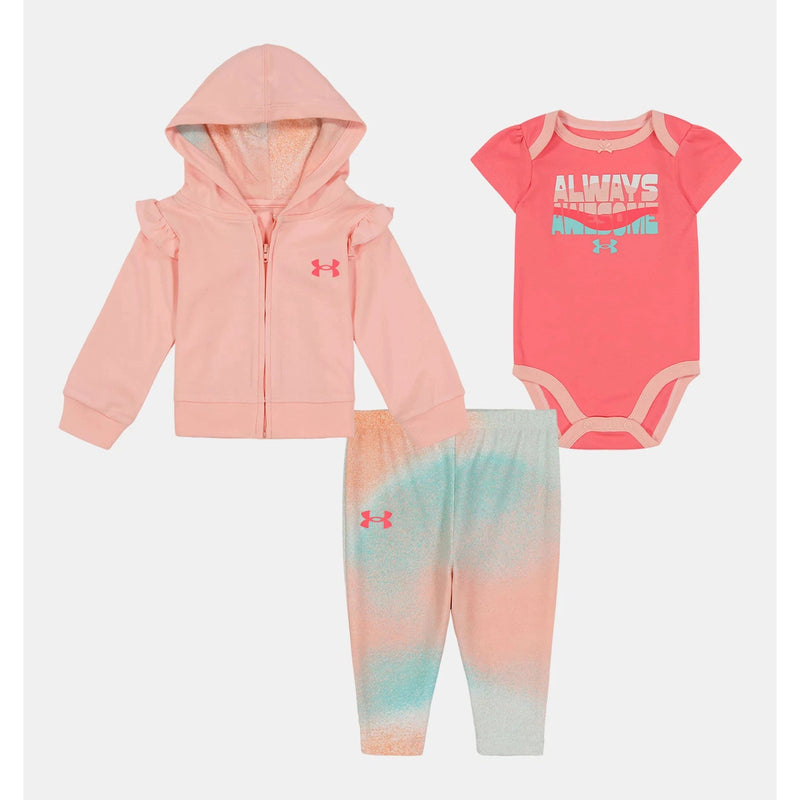 Under Armour Baby Girls' UA Always Awesome Take Me Home Set - Pink Fizz-UNDER ARMOUR-Little Giant Kidz