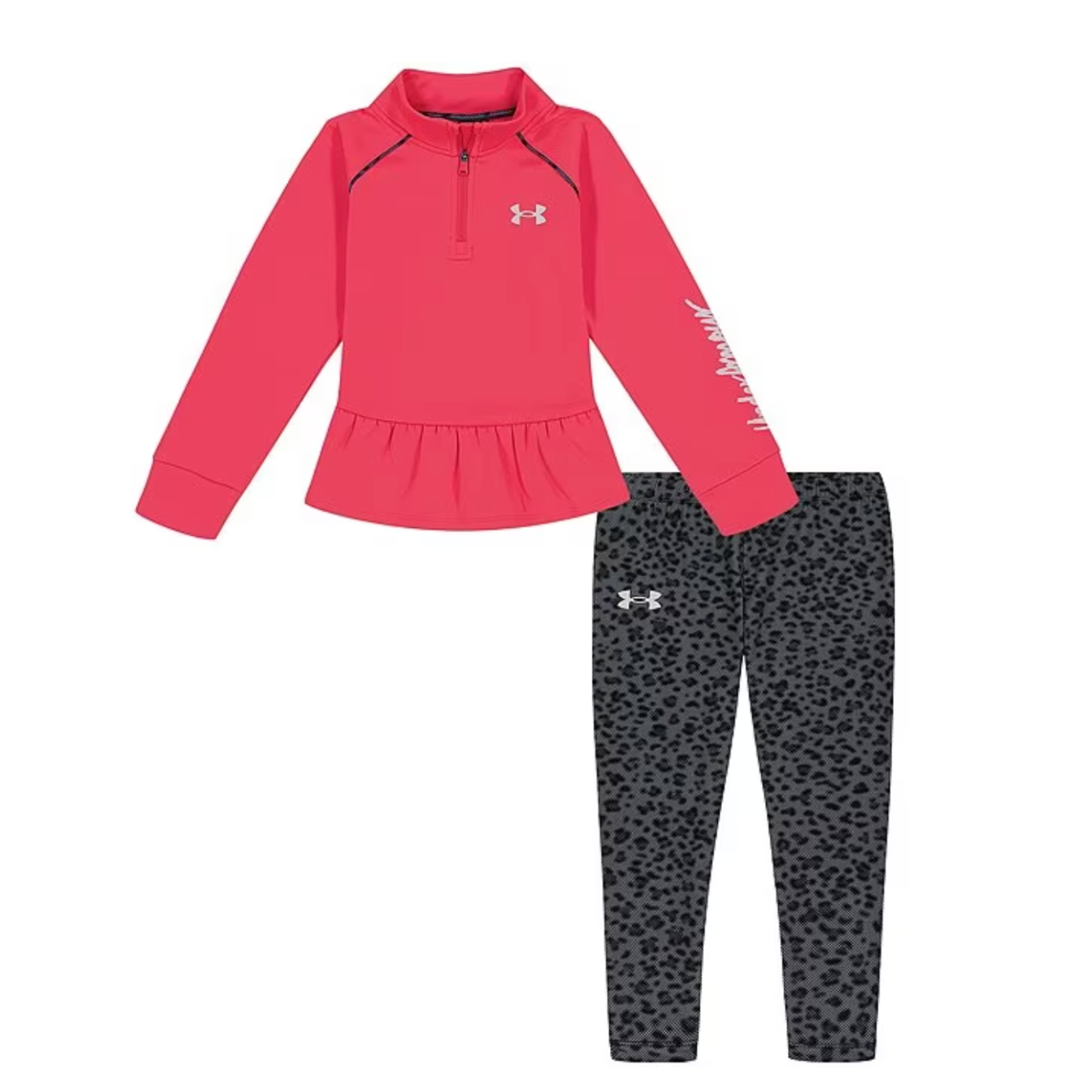 Under Armour Baby Girls UA Spotted Halftone 1 4 Zip Set Pink