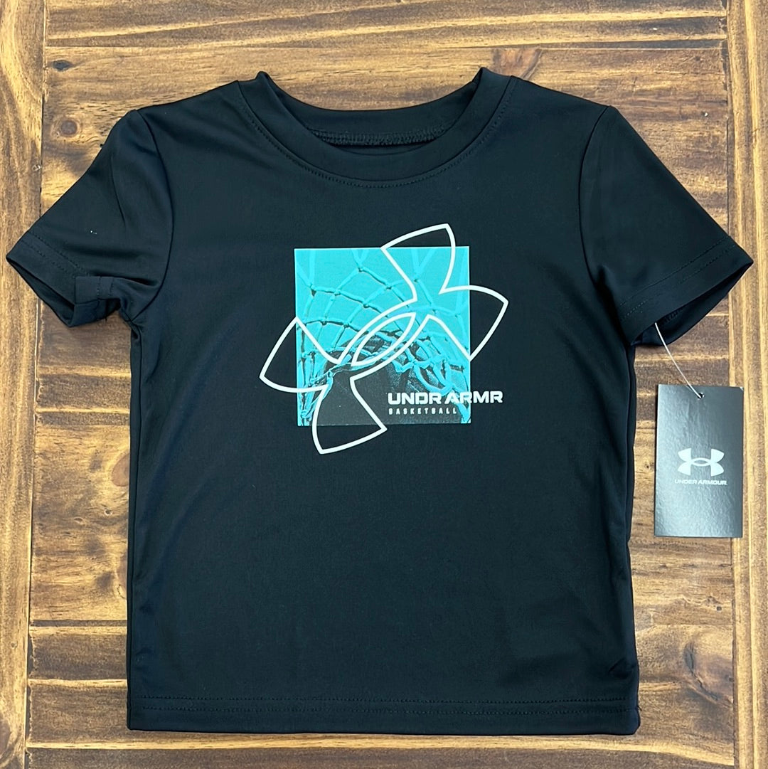 Under Armour Boy UA Basketball Short Sleeve Tee - Black-UNDER ARMOUR-Little Giant Kidz