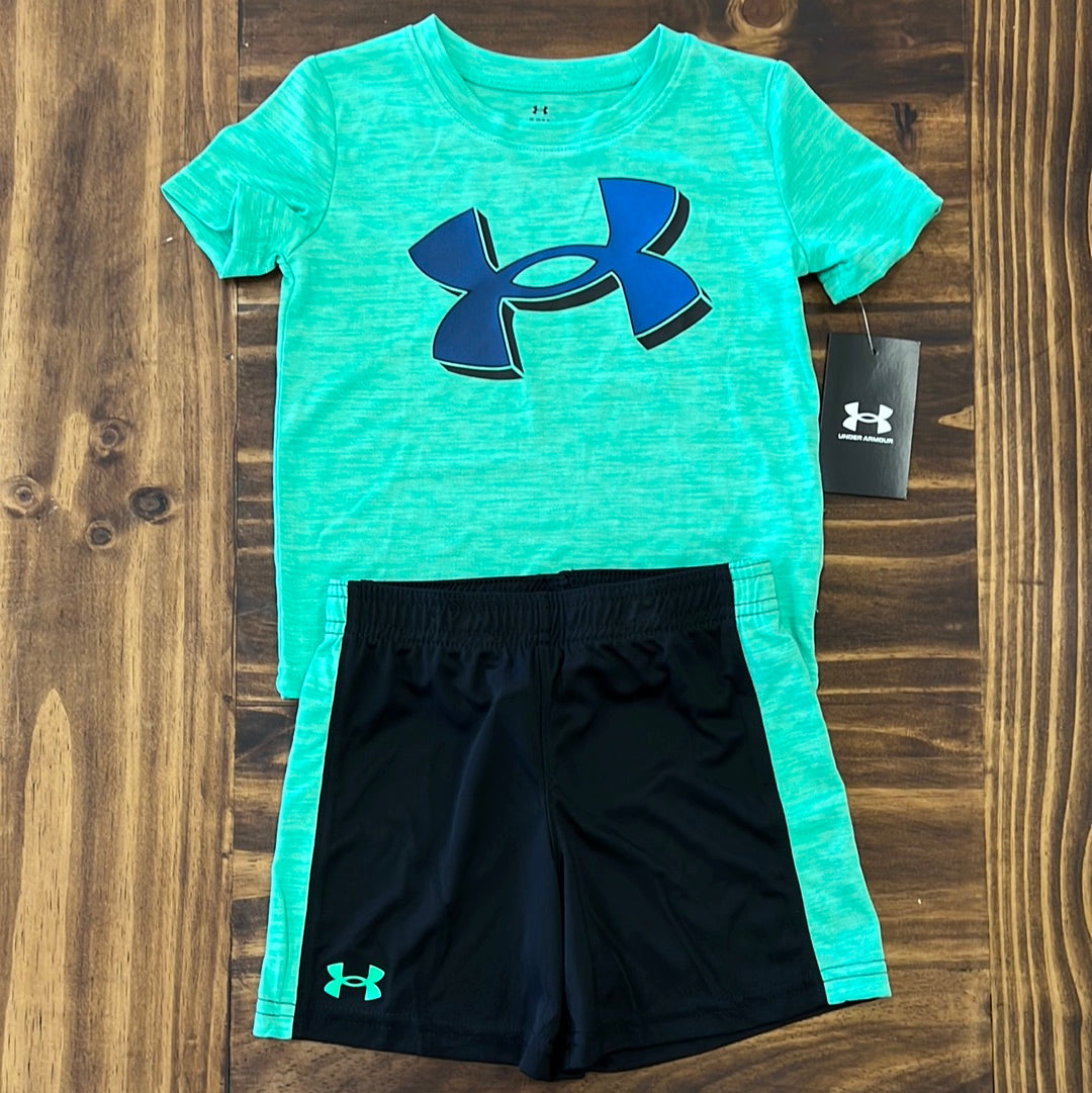 Under Armour Boy UA Big Logo Short Set - Vapor Green-UNDER ARMOUR-Little Giant Kidz