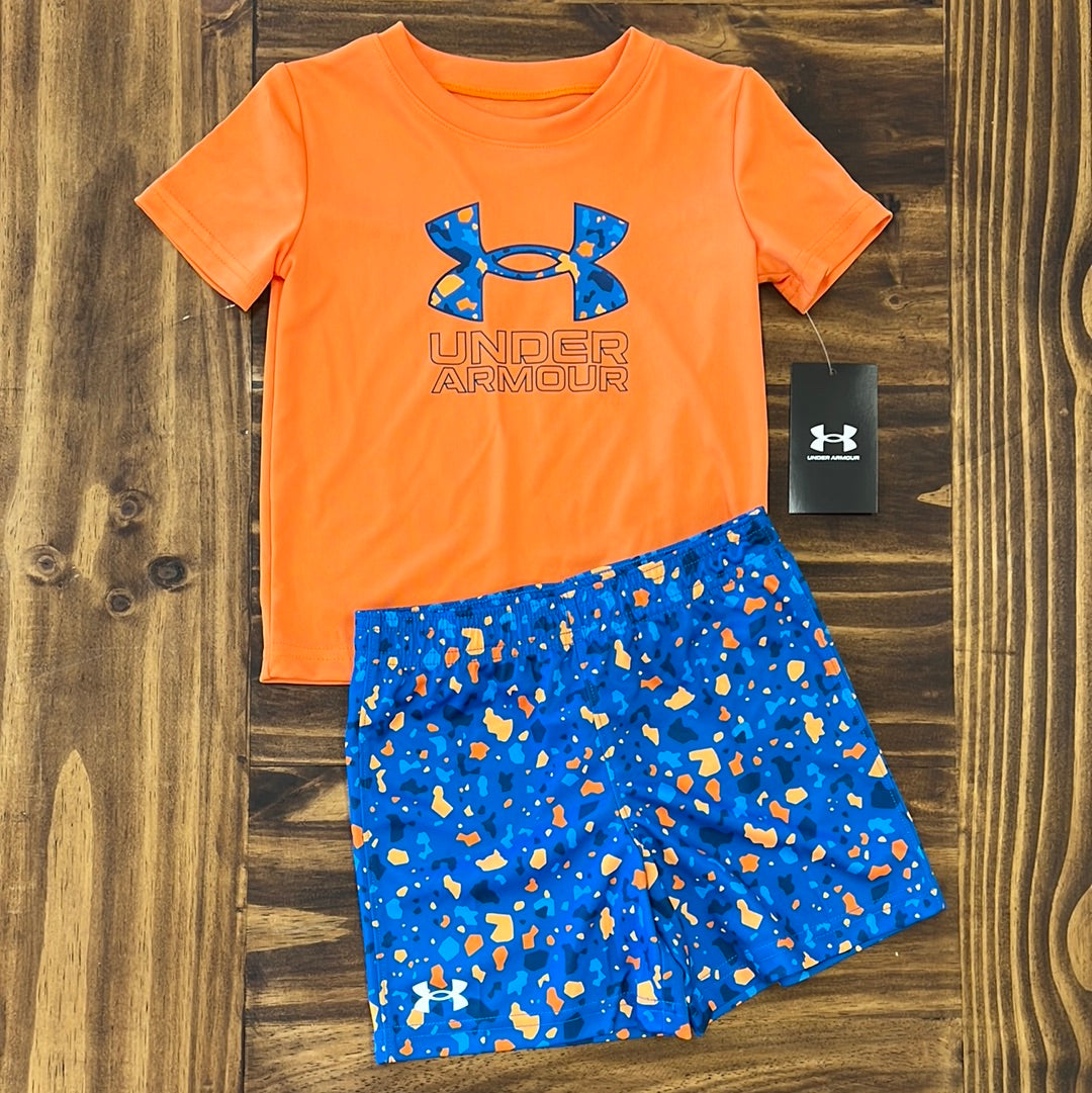 Under Armour Boy UA Boost Printed Short - Photon Blue-UNDER ARMOUR-Little Giant Kidz