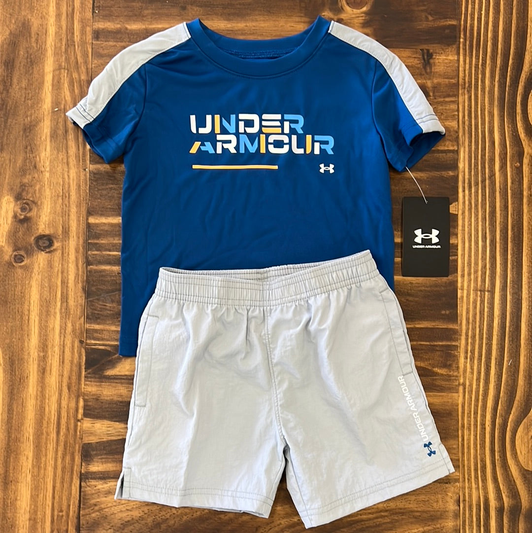 Under Armour Boy UA Crinkle Woven Short - Mod Gray-UNDER ARMOUR-Little Giant Kidz