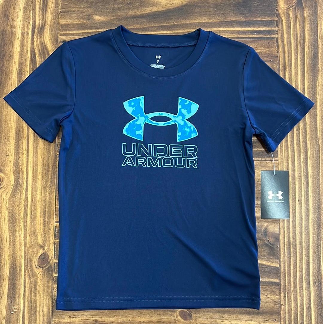 Under Armour Boy UA Geode Dye Short Sleeve - Midnight Navy-UNDER ARMOUR-Little Giant Kidz