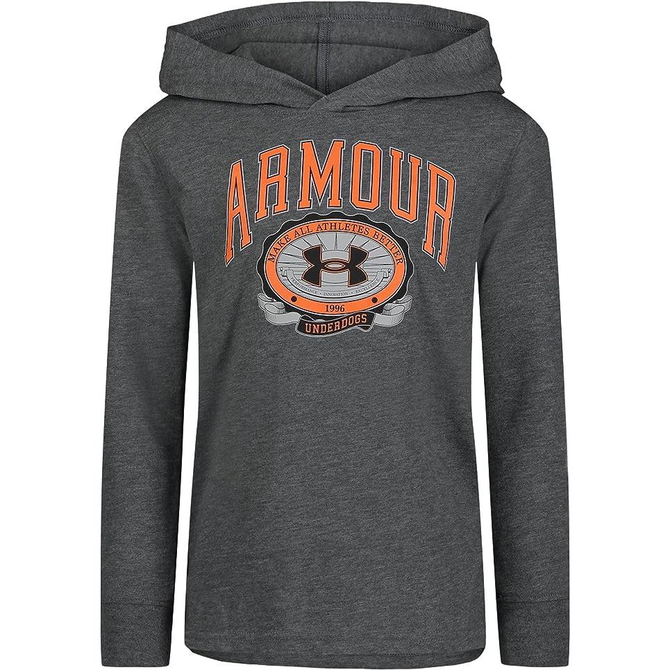 Under Armour Boys' UA Underdog Long Sleeve Hoodie - Pitch Gray-UNDER ARMOUR-Little Giant Kidz
