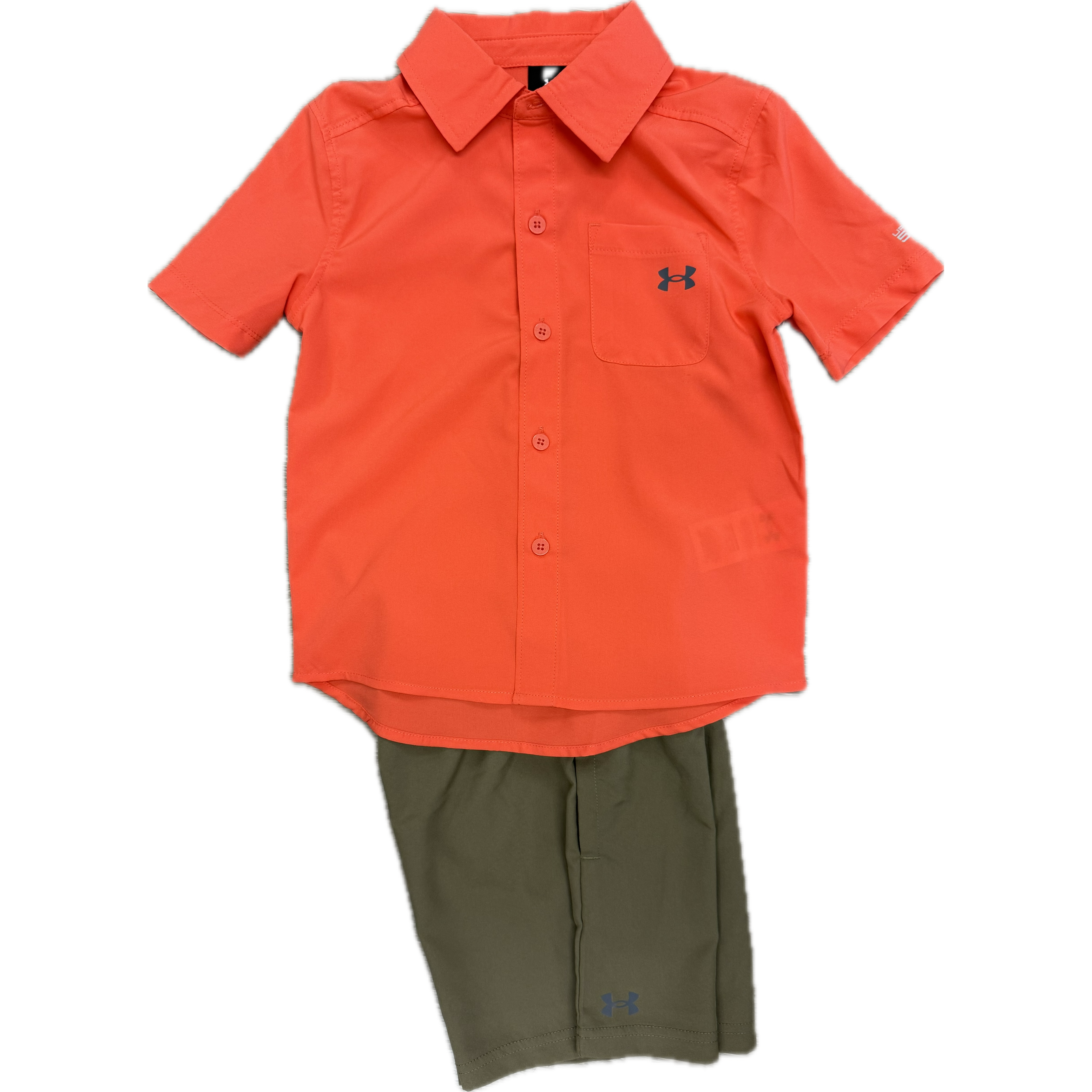 Under Armour Boys' Woven Shirt Set- Fire-UNDER ARMOUR-Little Giant Kidz