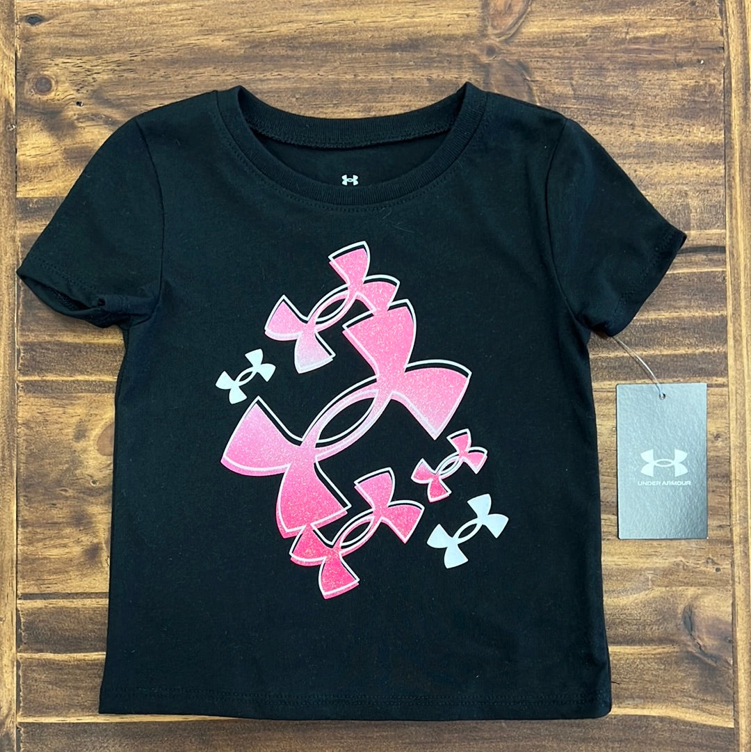 Under Armour Girl UA Core Flyer Short Sleeve Tee - Black-UNDER ARMOUR-Little Giant Kidz