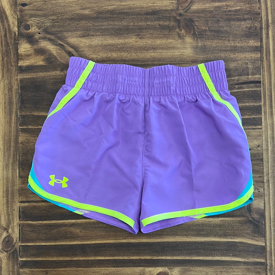 Under Armour Girl UA Fly By Short - Purple-UNDER ARMOUR-Little Giant Kidz