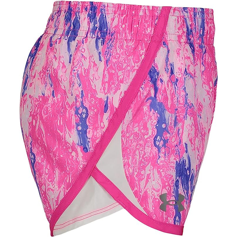 Under Armour Girl's UA Glitched Leopard Fly By Short-UNDER ARMOUR-Little Giant Kidz