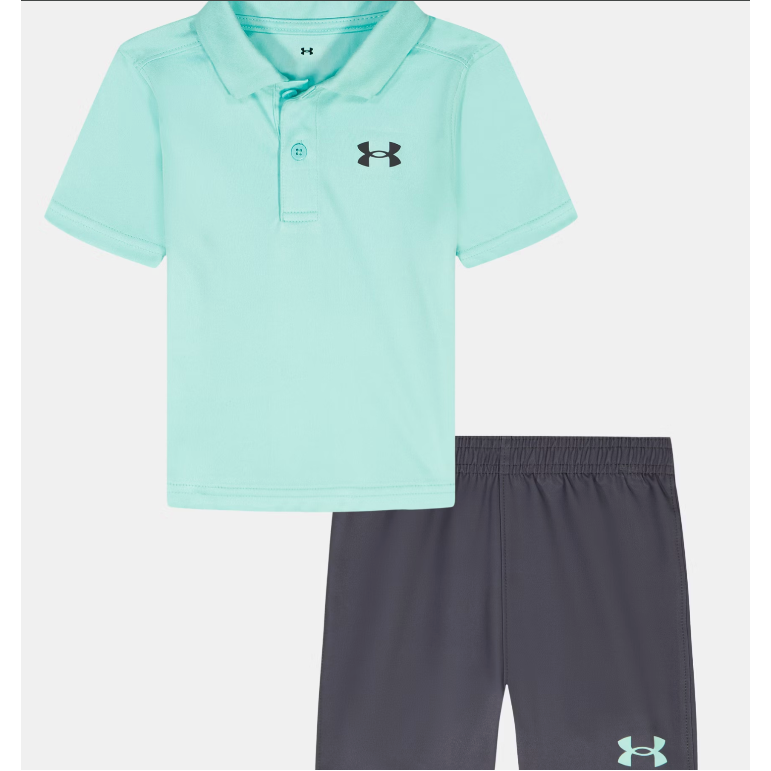 Under Armour Polo Short Sleeve Set- Neo Turquoise-UNDER ARMOUR-Little Giant Kidz
