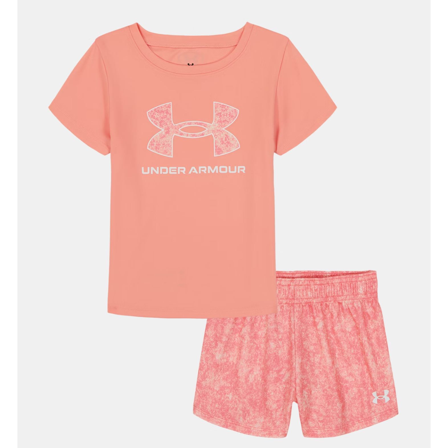 Under Armour Printed Mess Short Set- Posh Pink-UNDER ARMOUR-Little Giant Kidz