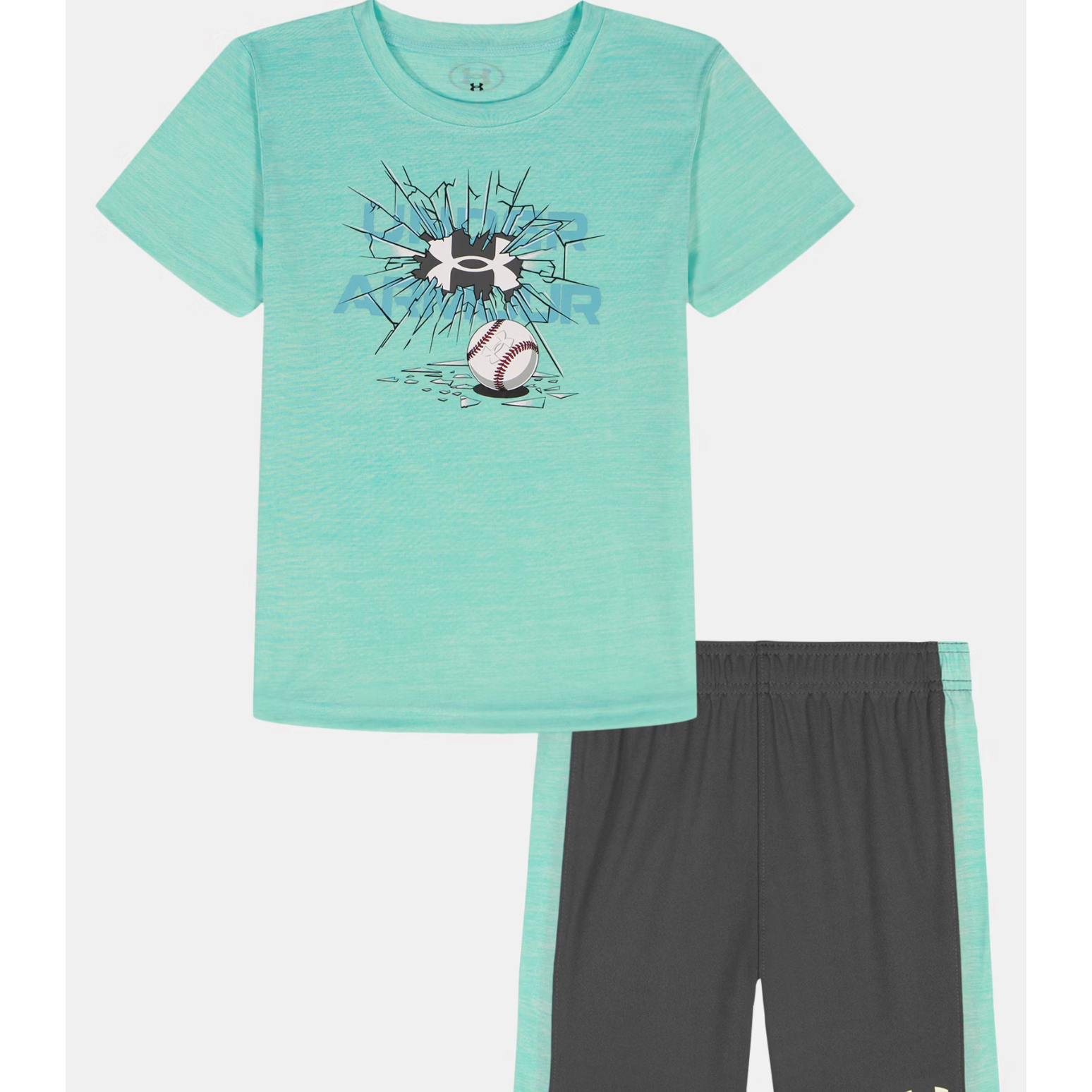 Under Armour Tech Break Ball Short Sleeve Set- Neo Turquoise-UNDER ARMOUR-Little Giant Kidz