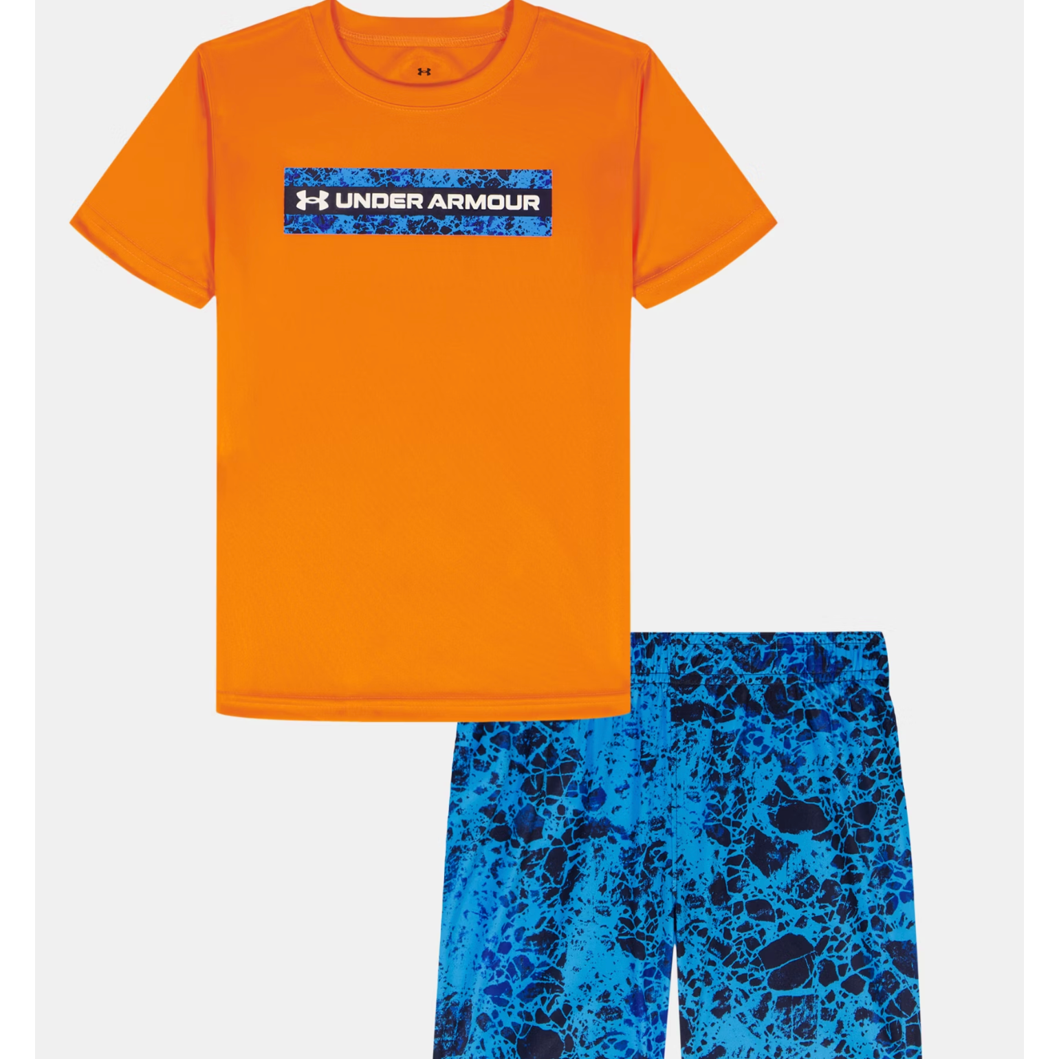 Under Armour Tech Printed Short Sleeve Set- Apollo Orange-UNDER ARMOUR-Little Giant Kidz