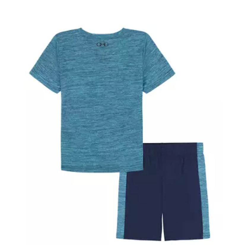 Under Armour Tech Superball Short Sleeve Set- Fresco Blue-UNDER ARMOUR-Little Giant Kidz