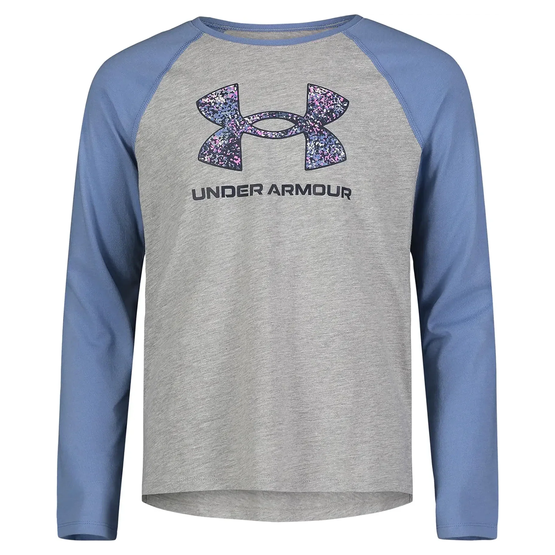 Under Armour Youth Girl's UA Cloud Speckle Icon Tee - Mod Gray-UNDER ARMOUR-Little Giant Kidz