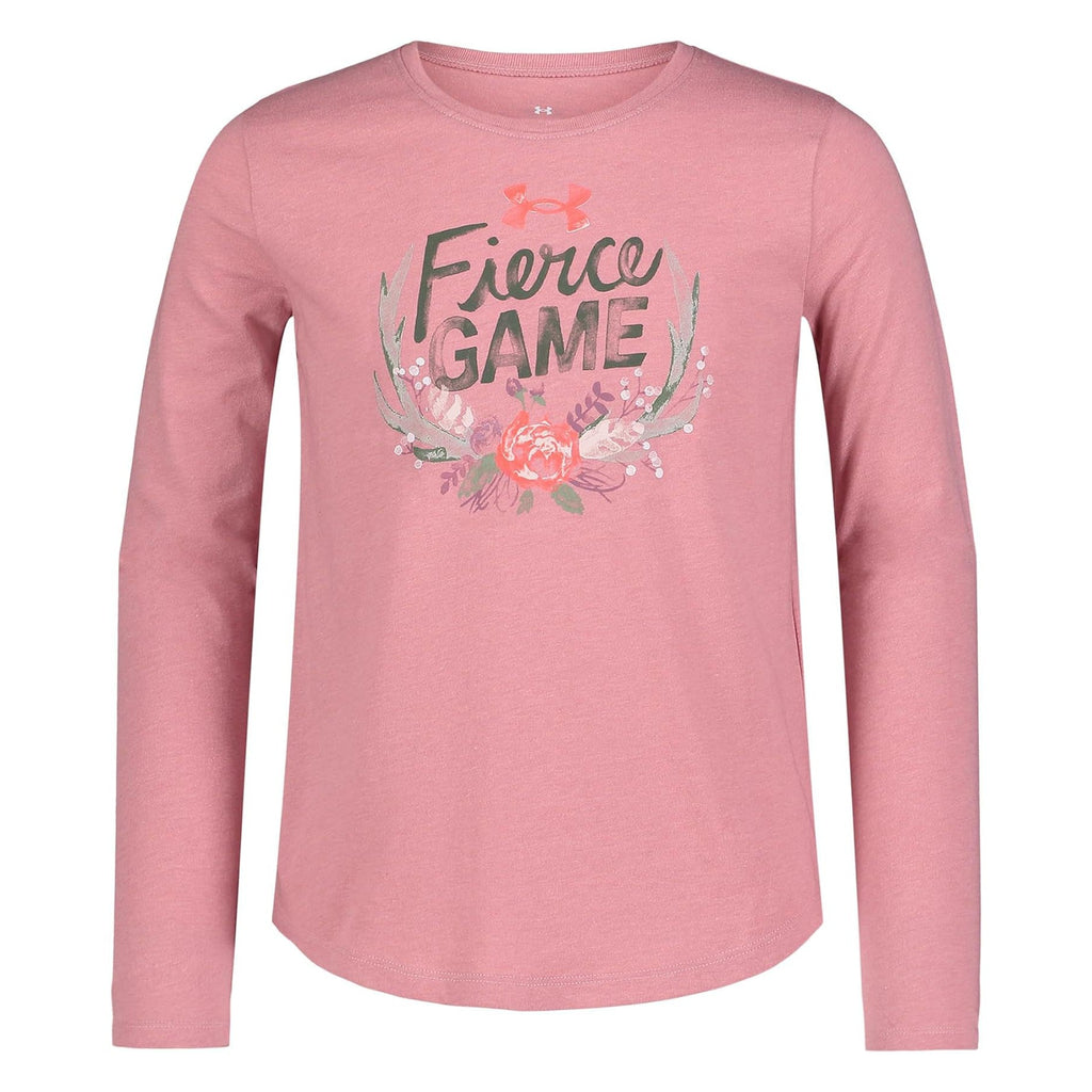 Under Armour Youth Girl's UA Fierce Game Long Sleeve Tee Pink Fizz