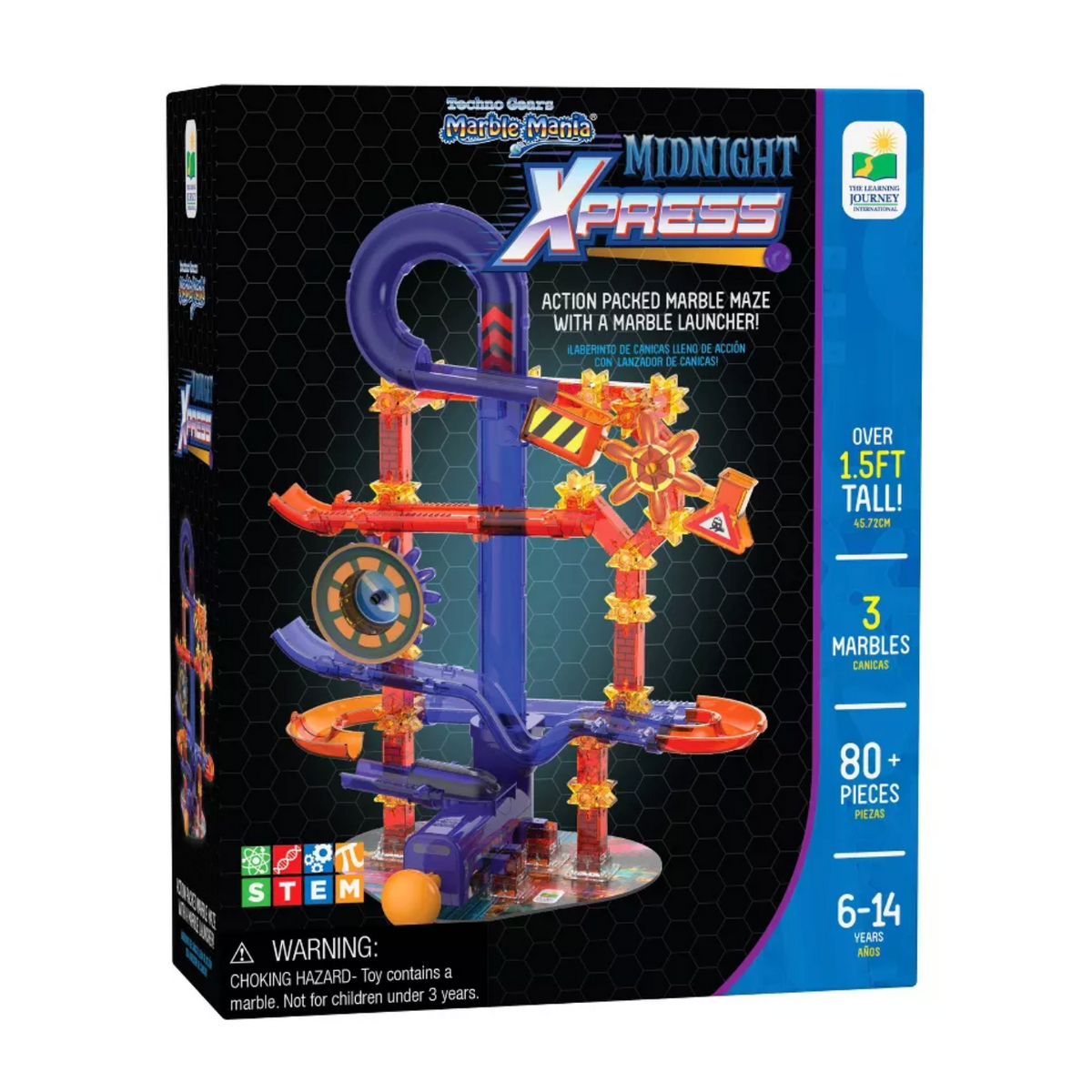 University Games Techno Gears Marble Mania Midnight Xpress (80+pcs)-University Games-Little Giant Kidz