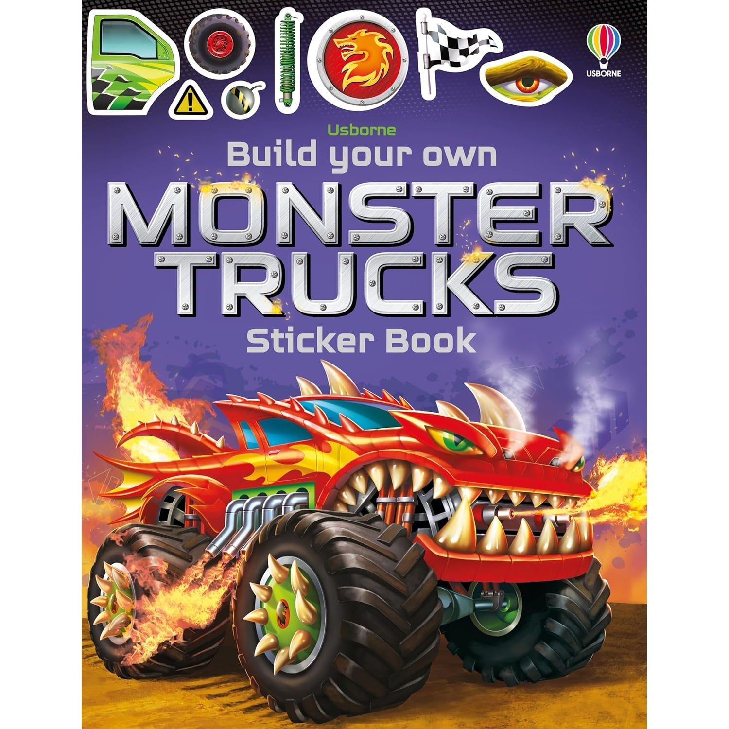 Usborne Books: Build Your Own Monster Trucks Sticker Book (Paperback Book)-HARPER COLLINS PUBLISHERS-Little Giant Kidz