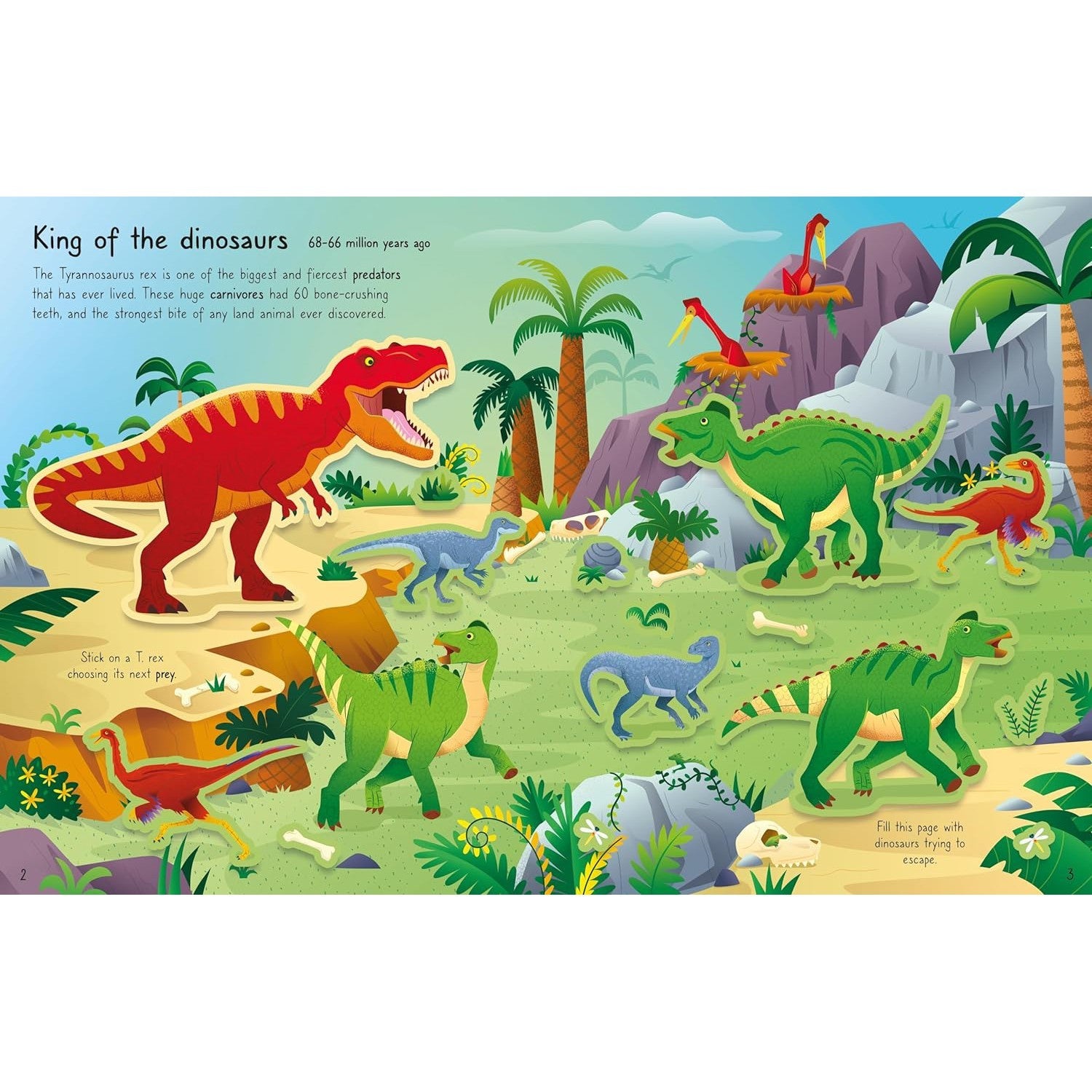 Usborne Books: First Sticker Book - T. Rex & Lots of Other Enormous Dinosaurs (Paperback Book)-HARPER COLLINS PUBLISHERS-Little Giant Kidz