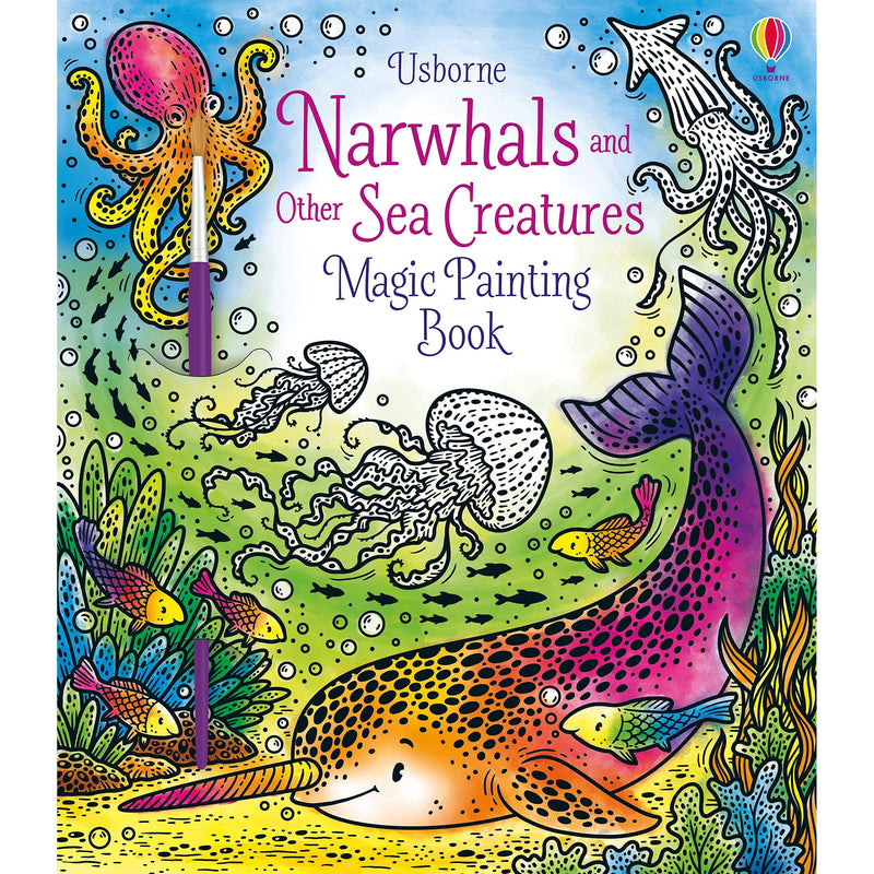Usborne Books: Narwhals & Other Sea Creatures Magic Painting Book (Paperback Book)-HARPER COLLINS PUBLISHERS-Little Giant Kidz