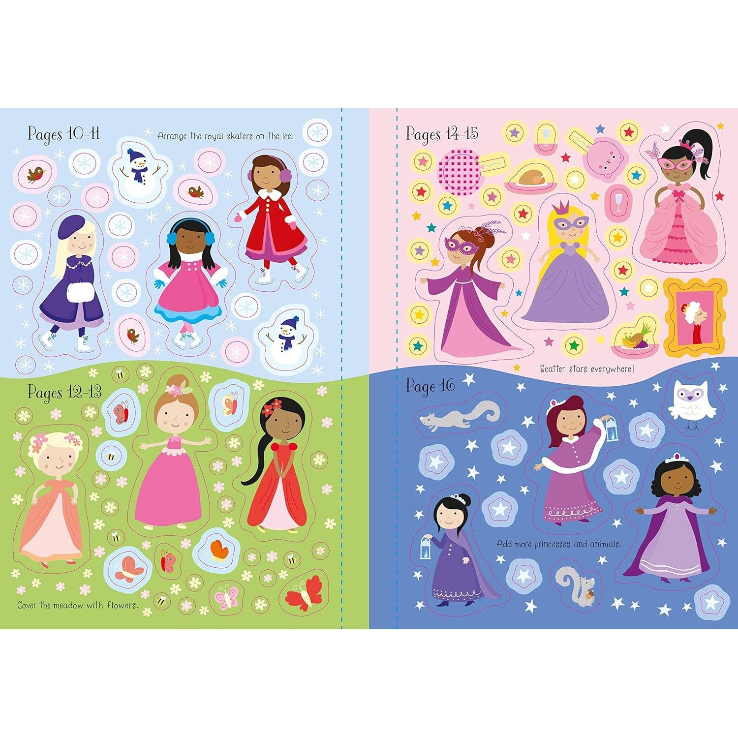 Usborne Books: Sparkly Princesses Sticker Book (Paperback Book)-HARPER COLLINS PUBLISHERS-Little Giant Kidz