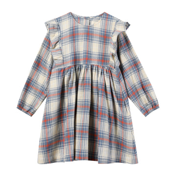 VIGNETTE Anya Dress-Faded Blue Plaid-VIGNETTE-Little Giant Kidz