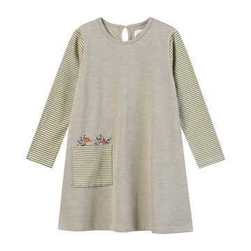 VIGNETTE Quinn Dress-Green Mushrooms-VIGNETTE-Little Giant Kidz