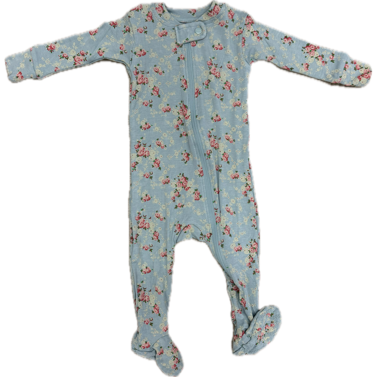 Vaenait Baby Flower Mint Baby Footie-Vaenait Baby-Little Giant Kidz