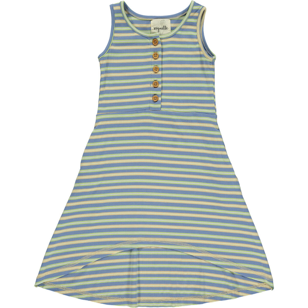 Vignette Blue Multi Stripe Daphne Dress-VIGNETTE-Little Giant Kidz