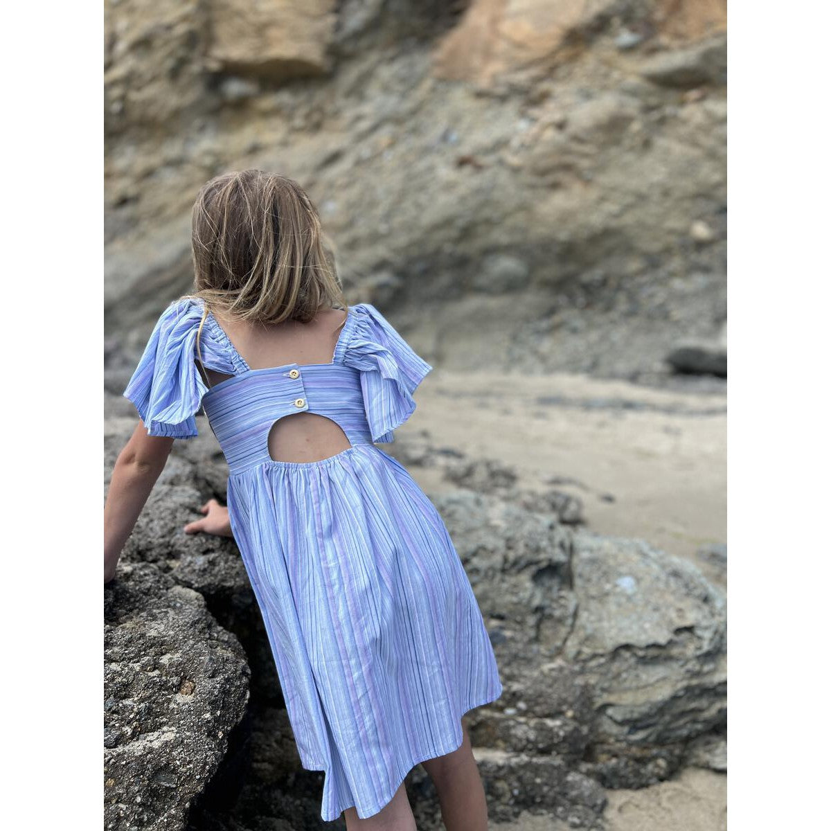 Vignette Lavender Stripe Hallie Dress-VIGNETTE-Little Giant Kidz