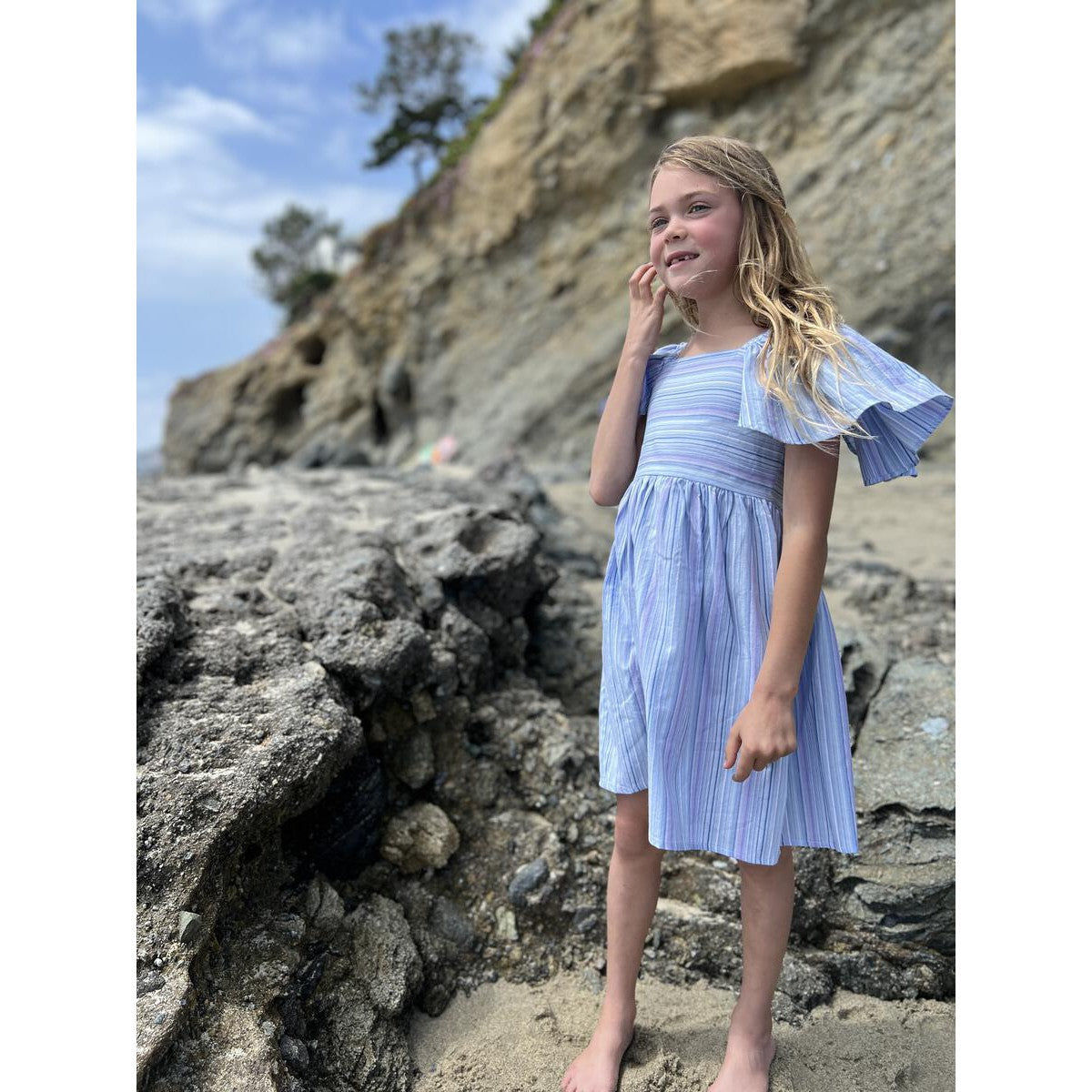 Vignette Lavender Stripe Hallie Dress-VIGNETTE-Little Giant Kidz