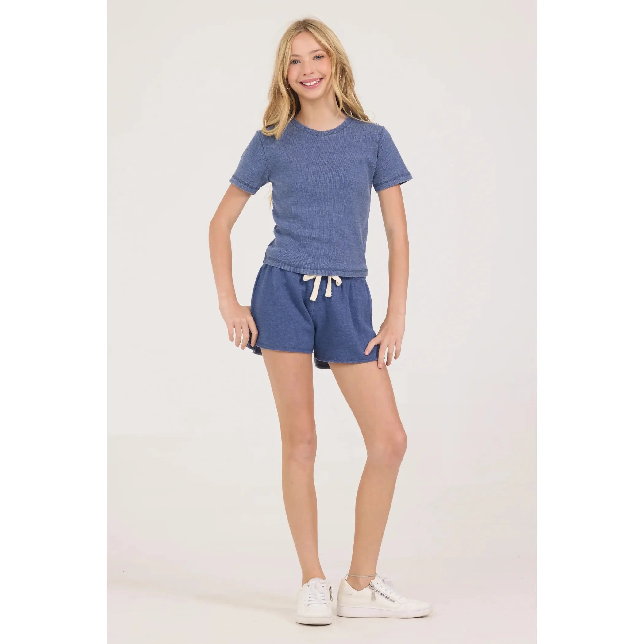 Vintage Havana Ribbed Baby Tee- Navy-Vintage Havana-Little Giant Kidz