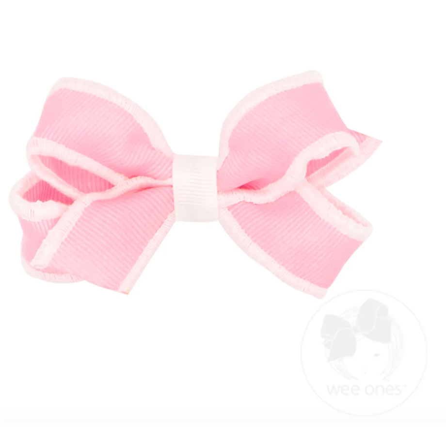 Wee Ones Baby Medium Grosgrain Bow With Serged Edge-WEE ONES-Little Giant Kidz