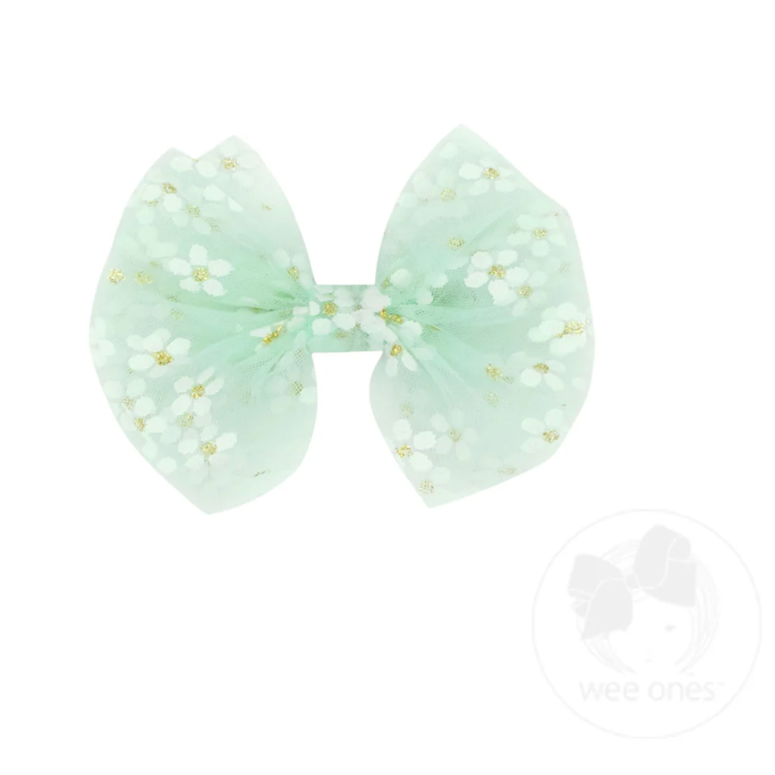 Wee Ones Medium Medium Flower Tulle Bow - Assorted-WEE ONES-Little Giant Kidz