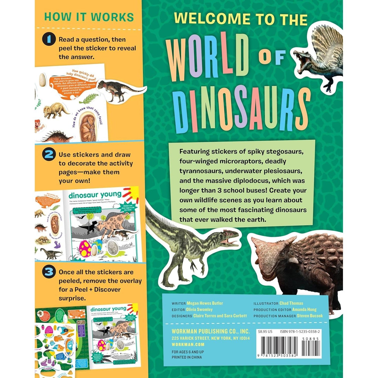 Workman Publishing: Peel + Discover: Dinosaurs-HACHETTE BOOK GROUP USA-Little Giant Kidz