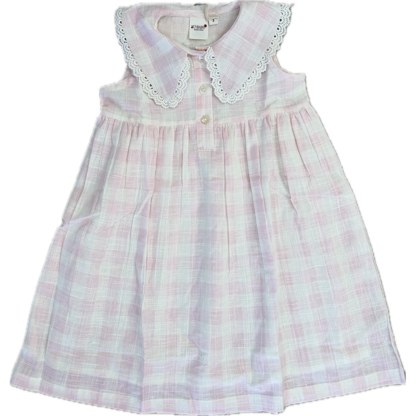 Yo Baby Pink Check Dress-Yo Baby-Little Giant Kidz
