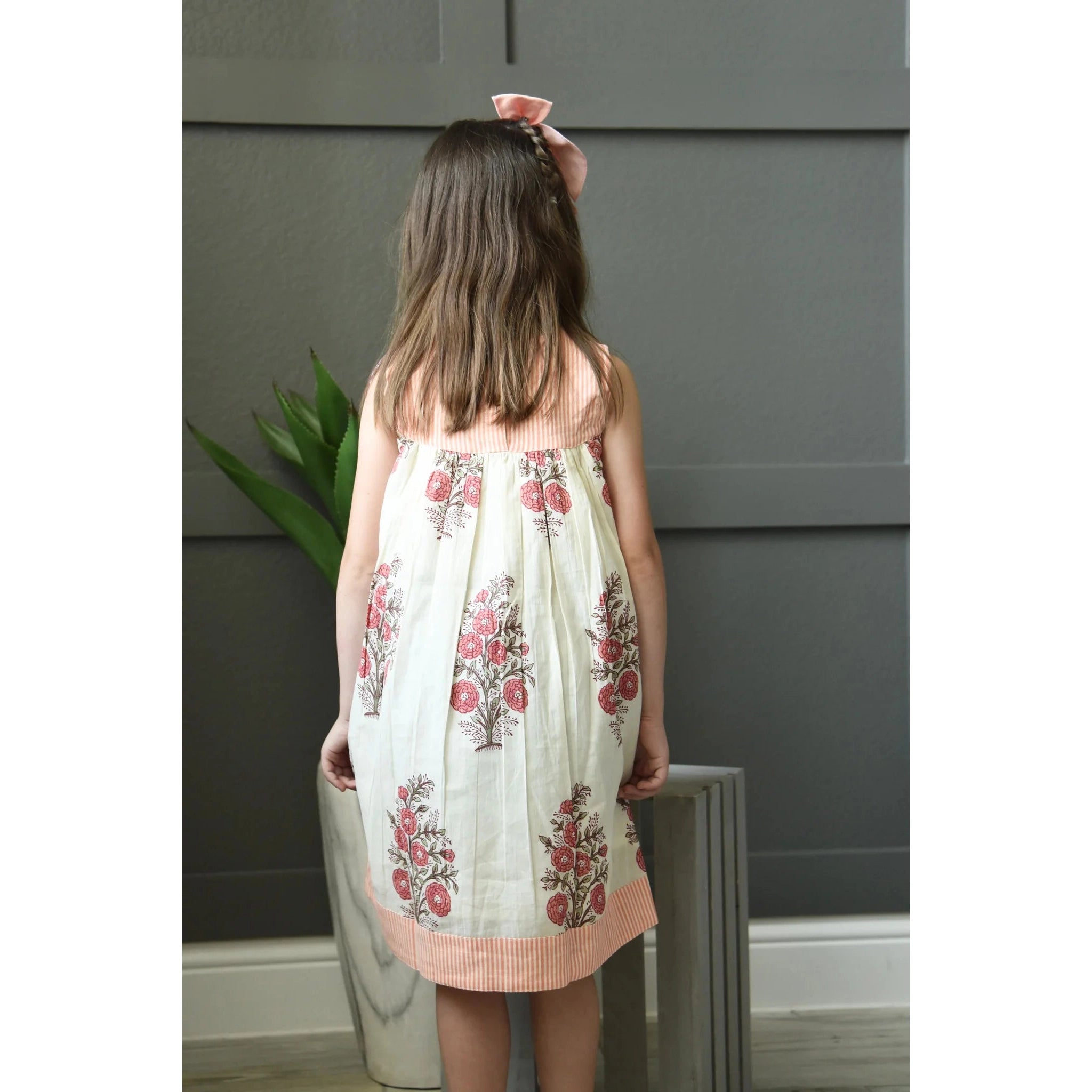 Yo Baby Sweetheart Neck Floral Dress-Yo Baby-Little Giant Kidz