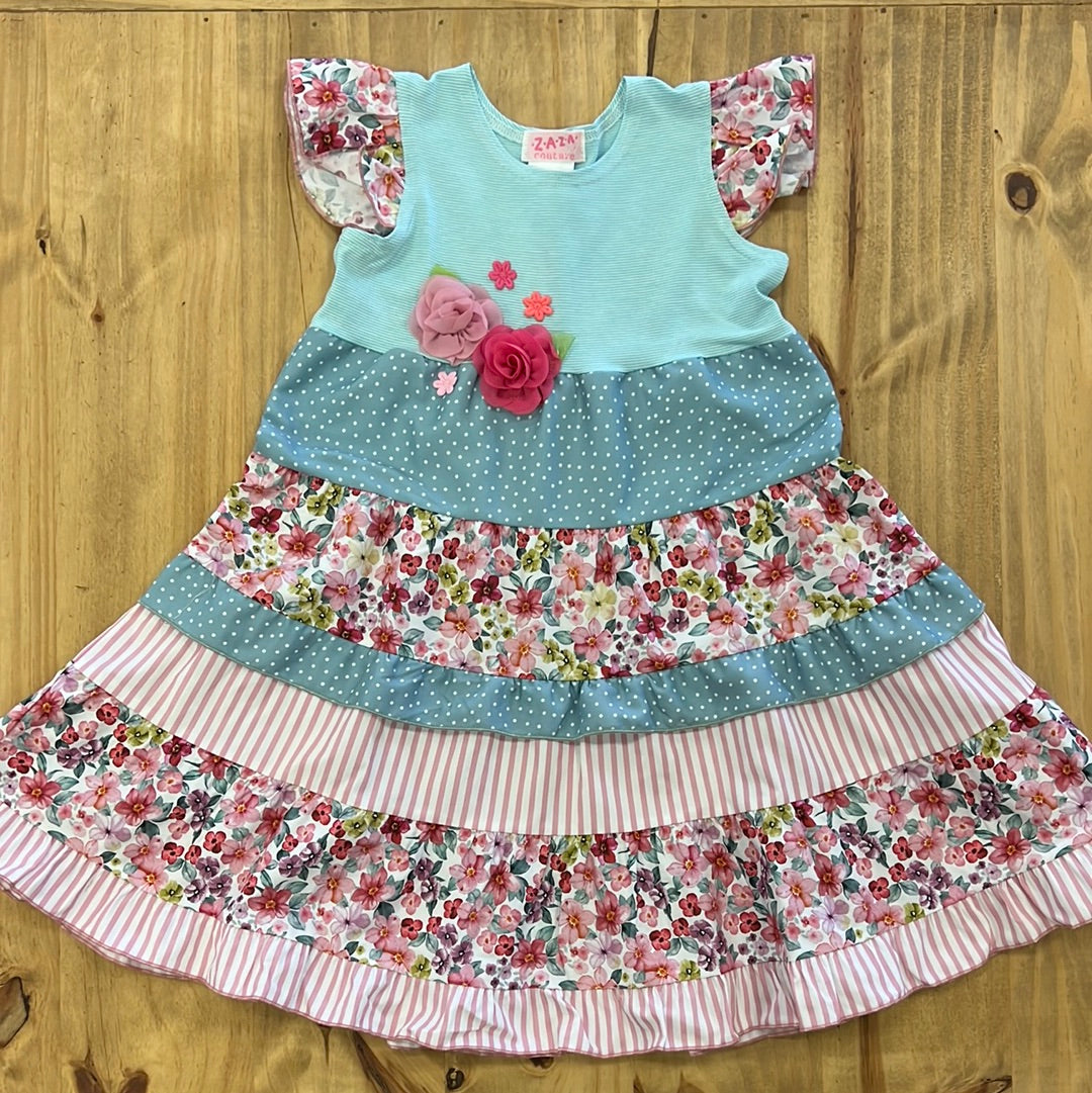 ZaZa Couture Cherry Blossom Floral Dress-ZAZA COUTURE-Little Giant Kidz