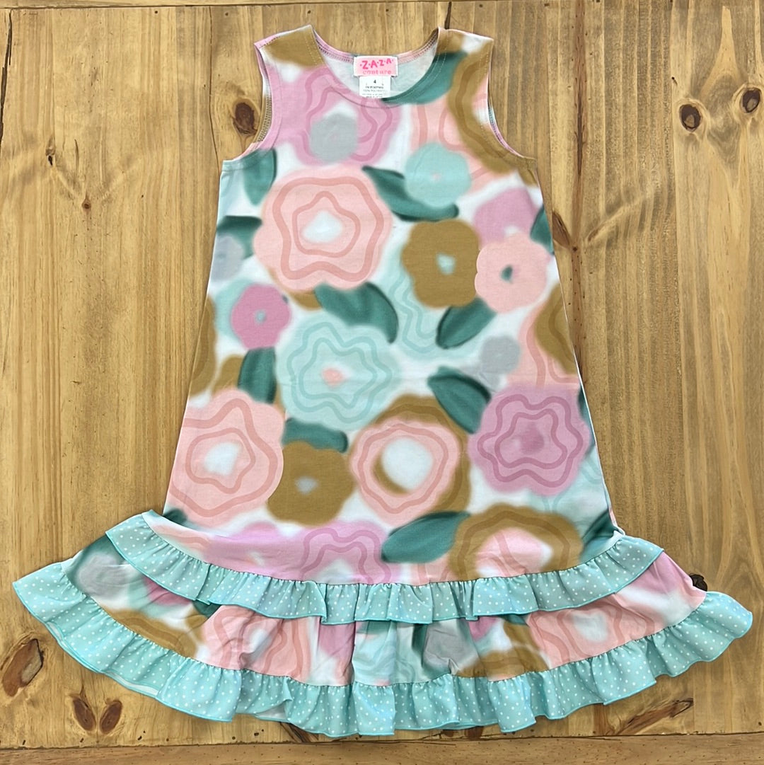 ZaZa Couture Hazy Blooms Ruffle Dress-ZAZA COUTURE-Little Giant Kidz